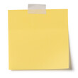 © chathuporn - Sticky note reminder. Post it note paper. Yellow sheets for notes isolated with clipping path on background.