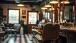© Nan Shen - A cozy barber shop interior featuring a classic chair and neatly arranged tools, evoking timeless charm.