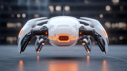 A futuristic robotic drone equipped with an advanced communication antenna
