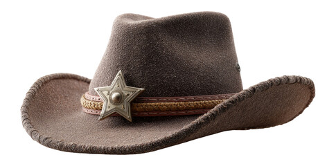 Vintage Cowboy Hat Isolated on Transparent Background for Design Use