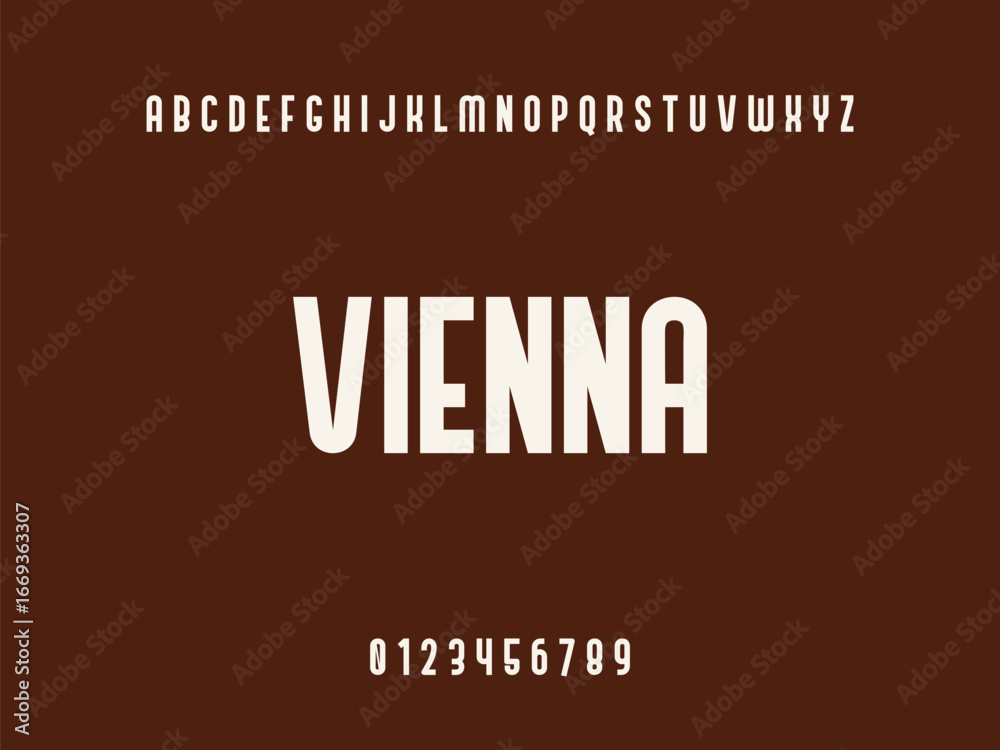 Vienna Typography Design with White Uppercase Letters, Alphabet, and ...