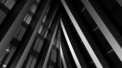 Abstract geometric lines forming an architectural pattern, monochromatic gradient creating a modern aesthetic.