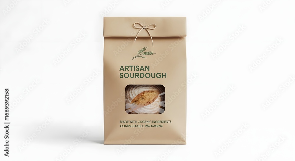 Artisan Sourdough Bread Packaging Design With A Natural Kraft Paper ...
