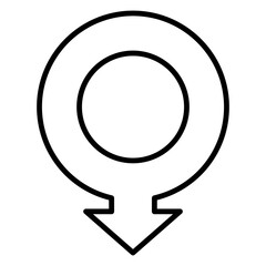 Canvas Print - Outline location pin icon with a circular top and small arrow.