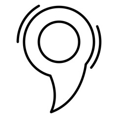 Wall Mural - A flowing and modern outline location pin icon.