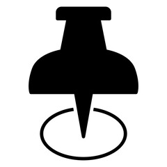 Canvas Print - A solid, sharp location pin icon resembling a thumbtack.