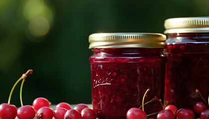Wall Mural - jar of delicious lingonberry jam