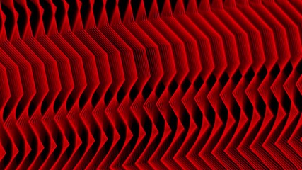 Red abstract 3d geometric pattern with glowing zigzag lines and futuristic digital motion background