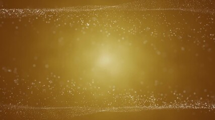 Wall Mural - flickering gold dots flying loop golden background.