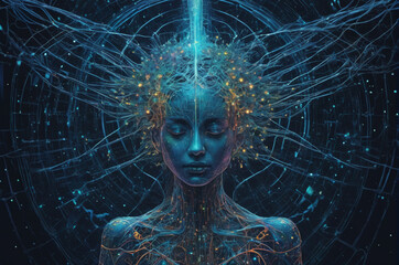 Wall Mural - Ascension Circuit. Generative AI.