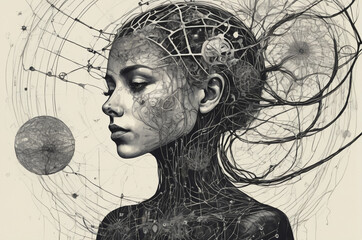 Wall Mural - Neural Symphony. Generative AI. 