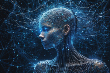 Wall Mural - Luminescent Mind. Generative AI. 