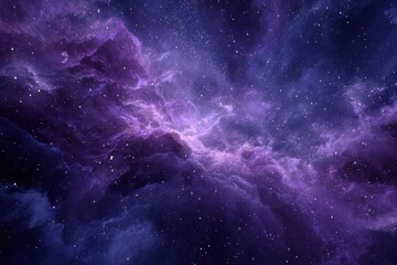 Wall Mural - Stunning purple nebula background showcasing cosmic clouds and twinkling stars in a mesmerizing display of space beauty