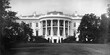 A historic black and white photograph of the White House in early 1900s Stock photo