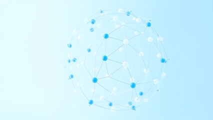 Futuristic blue and white spherical structure with interconnected nodes, symbolizing networks.