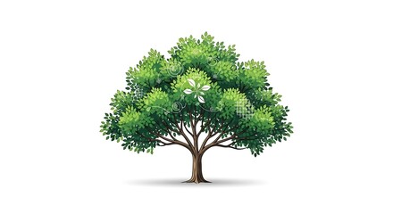 Green tree isolated on white background