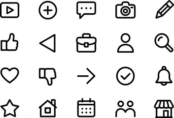Collection of essential ui ux icons for web design and mobile app development user interface design