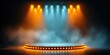 © ifa - Empty stage lit with warm and cool spotlights, creating a dramatic and inviting atmosphere.