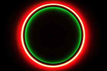 Wall Mural - Circular neon green and red glow