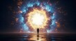 © Riyan - Cosmic Portal A Silhouette of Humanity Before a Celestial Gateway
