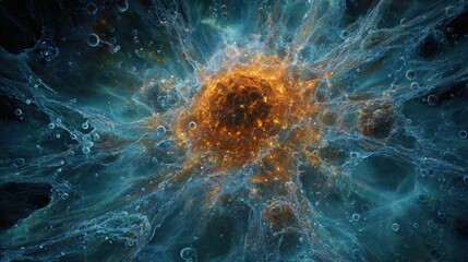 Wall Mural - a vibrant abstract illustration depicting cosmic energy and movement, featuring swirling blue and or