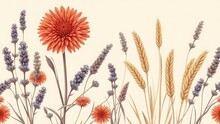 Vintage Lavender Autumn Art Print Free Stock Photo - Public Domain Pictures