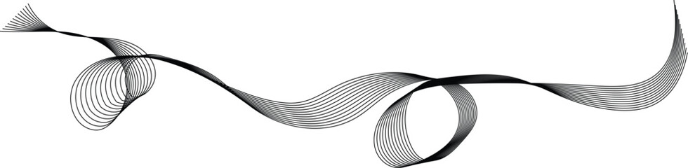 Vector art of abstract black ribbon