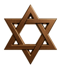 Wall Mural - hexagram with a metallic bronze texture