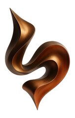 Wall Mural - sculptural shape with a gradient from bronze to copper