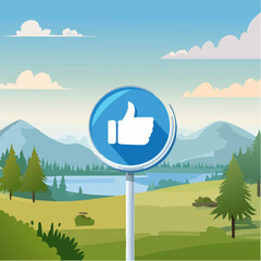 Blue like button