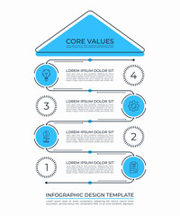 Wall Mural - modern business infographic template with step-by-step layout. minimal flat infographic design with 