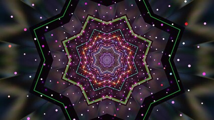 Wall Mural - colorful geometric shapes continuously transform and rotate in a mesmerizing pattern, creating an en