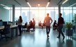 © wang - Blurred office interior with people working and walking in a modern space.premium high quality blurry office photos for background. High quality