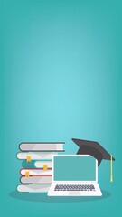 Wall Mural - e-learning, online education at home. concept of webinar, business online training, education on com