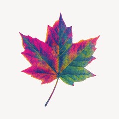 Wall Mural - vibrant multicolored maple leaf art.