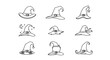© Muttaqin - Witch Hats Outline Vector Set Halloween, Magic, Fantasy, and Mystical Designs for Spooky Crafts