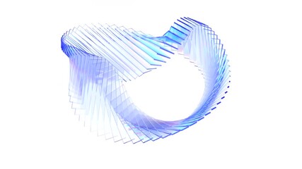 Wall Mural - abstract glass shape on a white background, 4k seamless loop animation, 3d render