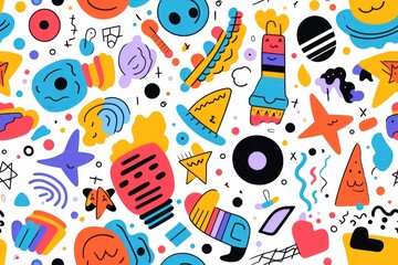 Shapes and doodle objects backgrounds pattern drawing.