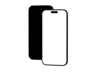 High-quality image of a modern smartphone mockup with a blank screen, perfect for app presentations or website designs.