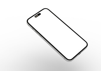 High-quality image of a modern smartphone with a blank screen, perfect for app presentations or website design.