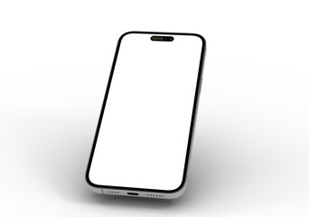 High-quality stock photo of a modern smartphone with a blank screen. Perfect for app presentations or website mockups.