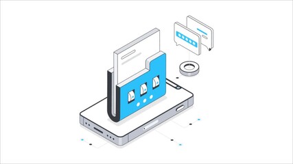 Wall Mural - Web Monitoring  Isometric Animation.