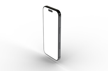 High-quality image of a modern smartphone with a blank screen, perfect for app presentations or website designs.