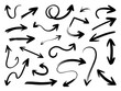© Tasnia - Hand-drawn black arrows collection showing various directions and styles for design projects