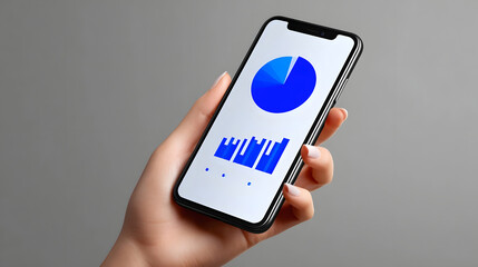 Wall Mural - smartphone displaying a data visualization chart