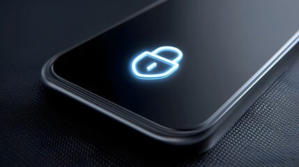 Wall Mural - smartphone with security lock icon on display