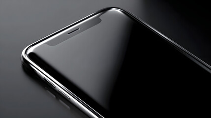 Wall Mural - sleek black smartphone with digital time display