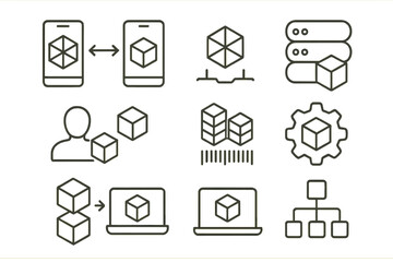 tech data transfer and storage vector illustration