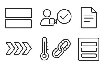 vector outline icon set featuring various symbols for user interface design applications