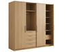 © MDRAIS - Modern Light Oak Wood Wardrobe with Multiple Compartments